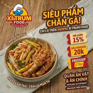 Chân gà sốt thái siêu cay. Xì Trum Food
